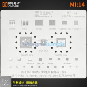 Amaoe Mi14 Kalıp SM8350 Mİ11 / Mİ11ULTRA / 11PRO / 11İ /K40PRO