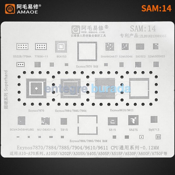 Amaoe SAM 14 Exynos7870 / 7884 / 7885 / 7904 / 9610 / 9611 CPU / A10-A70 / A105F / A202F / A305N / A40S / A505F / A515F / A530F / A600F / A750F — görsel 1