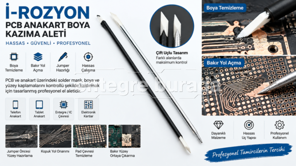İrozyon PCB Anakart Boya Kazıma Aleti – Bakır Yol Açma / Solder Mask Temizleme ( 2 adet ) — görsel 1