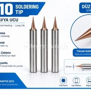 C210 Düz Havya Ucu – 3 Adet Hassas Lehimleme ve Anakart Tamir Ucu