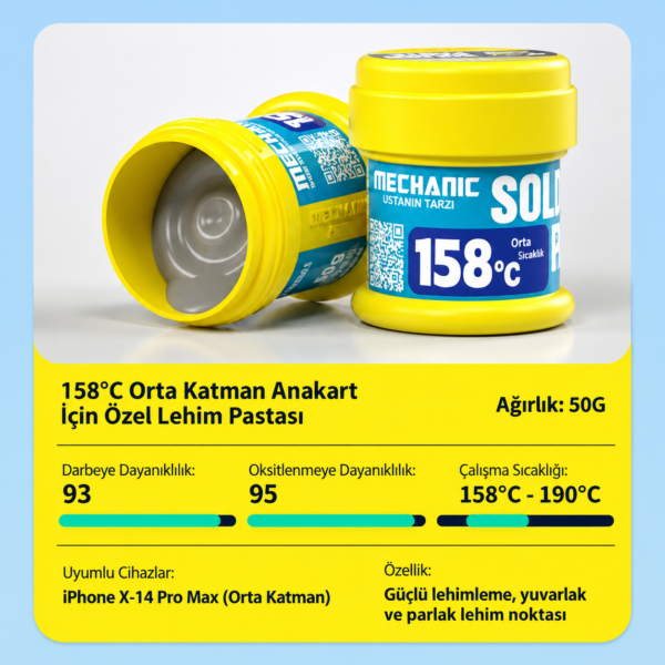 MECHANIC ZC50 158°C 50 g Lehim Pastası — görsel 1